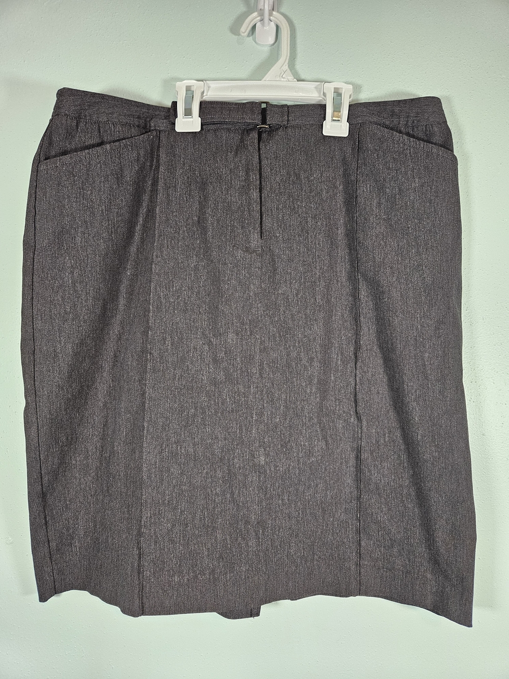 Express Dark Gray Pencil Skirt with Front Seam